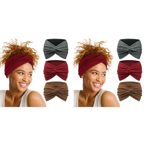 MAYCREATE® 6PCS Wide Hair Band for Women Girls, Stretchy Bands, Twisted Knots Wrap, Soft Dacron Turban for Face Clean, Makeup, Yoga, Workout MAYCREATE® 6PCS Wide Hair Band for Women Girls, Stretchy Bands, Twisted Knots Wrap, Soft Dacron Turban for Face Clean, Makeup, Yoga, Workout